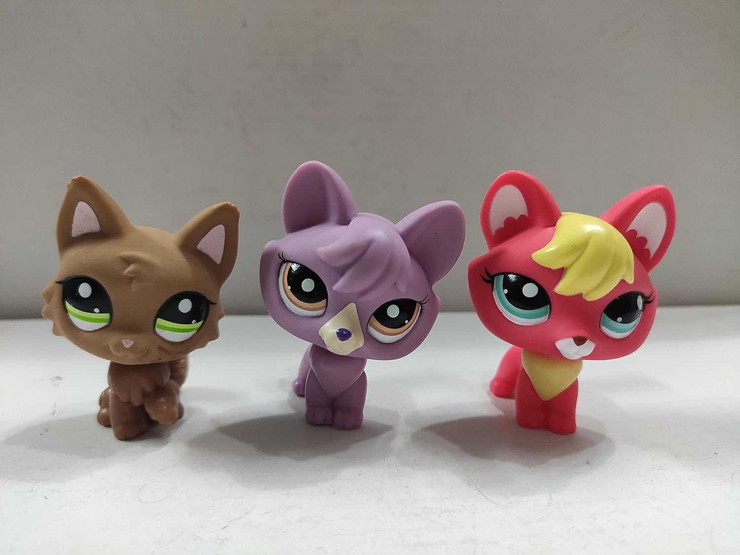 3pcs/Lot Set Littlest Pet Shop LPS Cat Kitty Foxes Wolf Dog Figure Toys