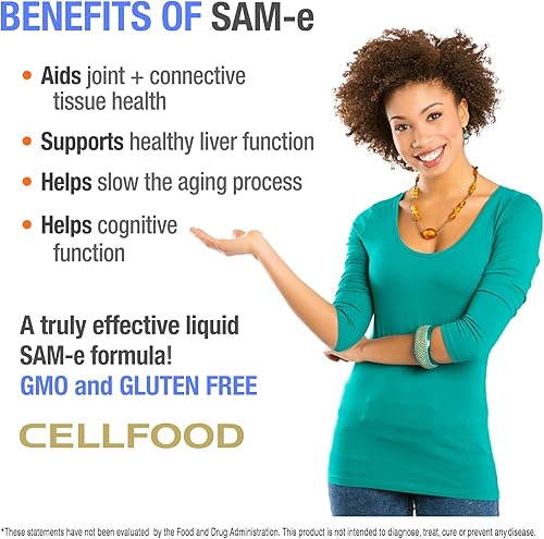 Miniatura 5 de Cellfood SAM-e Liquid Formula+, 1 onza líquida, apoyo articular y salud hepática, líquido para una absorción más fácil y una mejor
