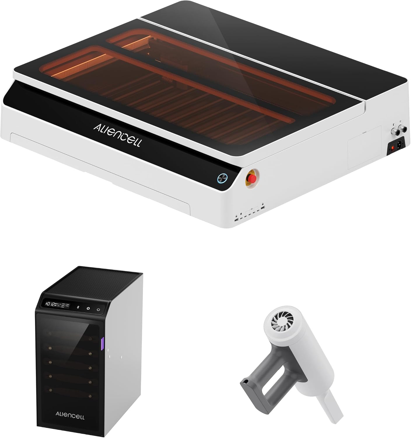 Aliencell 40W X1 Lite Laser Engraver Machine with Air Purifier and Handheld Vacuum Cleaner