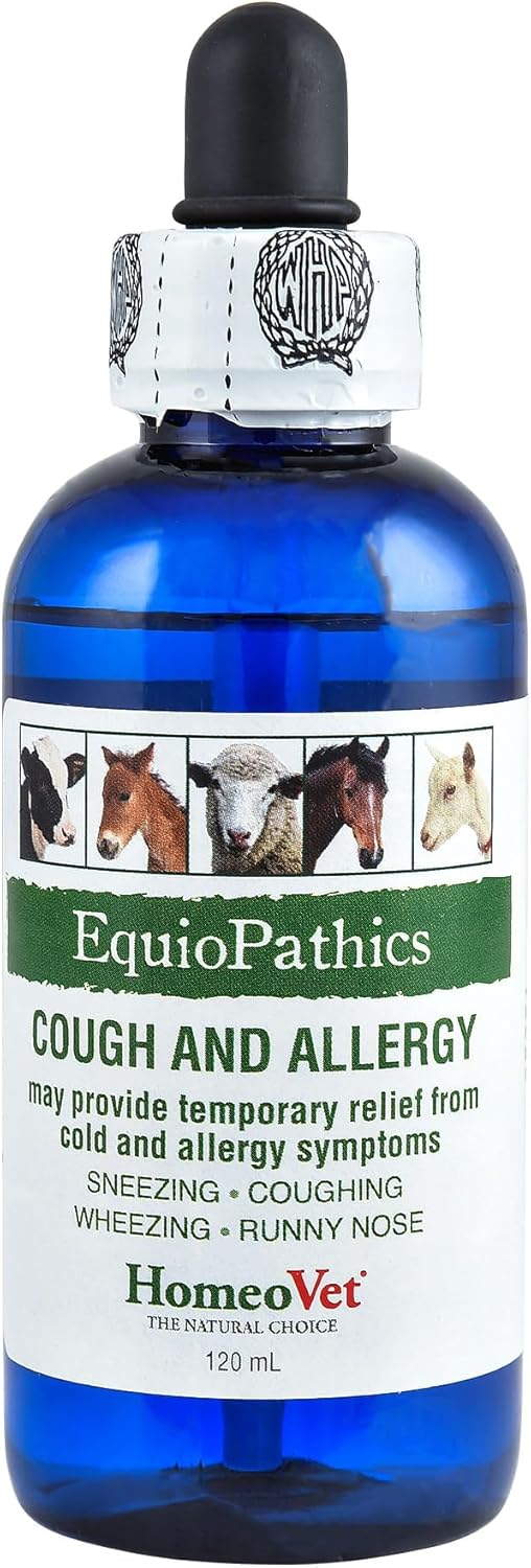 HomeoVet EquioPathics Cough and Allergy, Natural Allergy Medication for Large Animals, 120 Milliliters