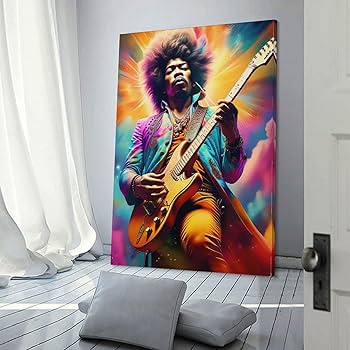 Amazon.co.jp: ジミヘンドリックスロック音楽壁飾りポスター