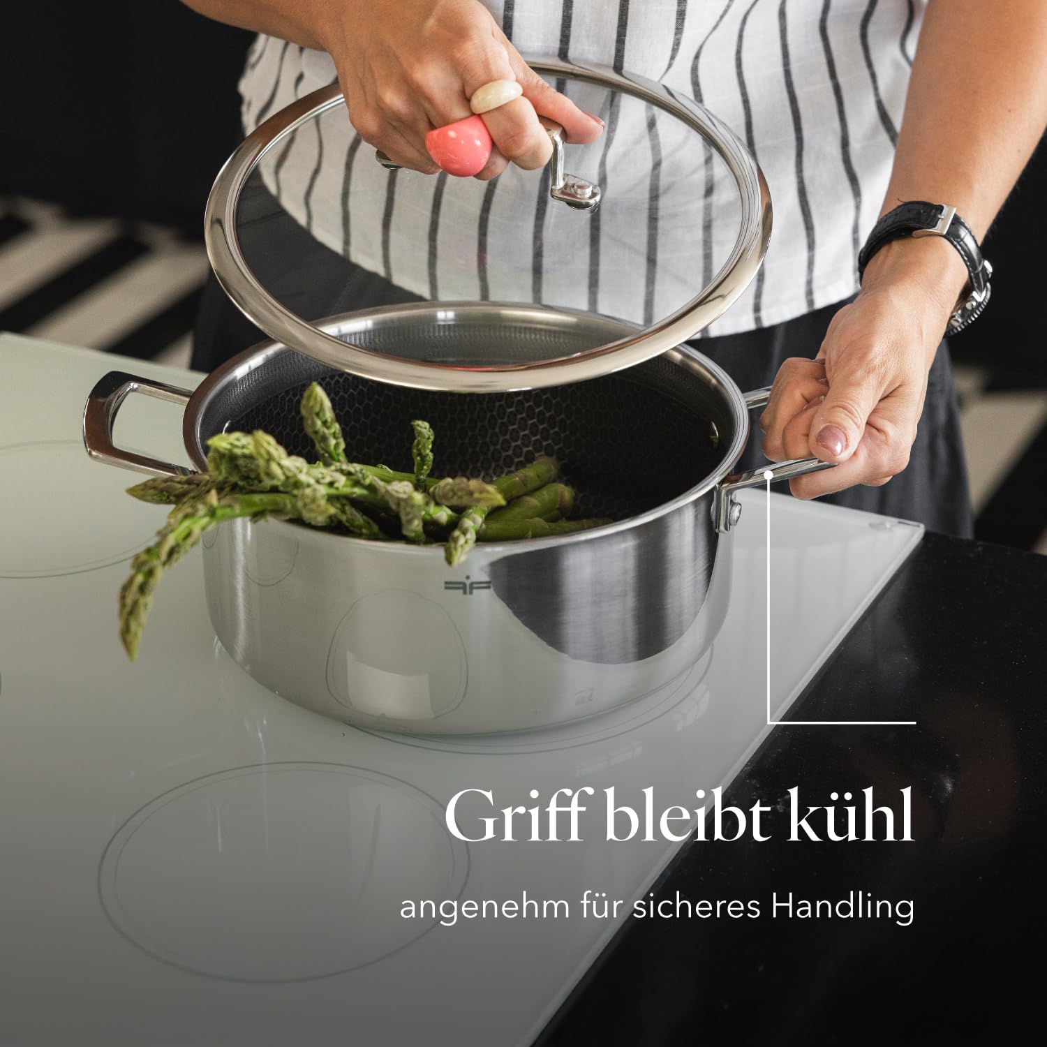 Florina ARISTO Edelstahltopf mit Glasdeckel 7 7.2 l – Bild 7