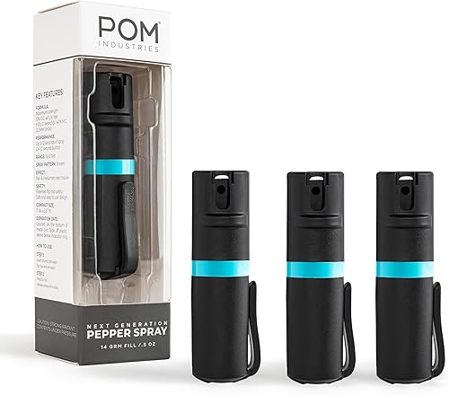 POM Clip de bolsillo en spray de pimienta, seguridad superior abatible, defensa personal de espray OC de máxima resistencia, diseño táctico compacto