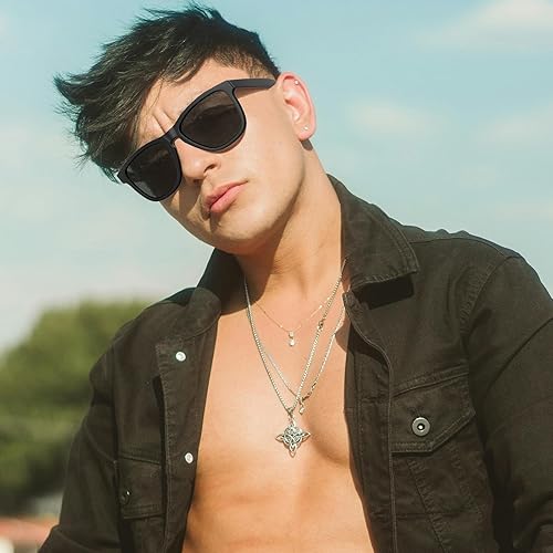 Miniatura 3 de STGATN Lentes de sol polarizados cuadrados para hombre, 2 paquetes en 2 estilos, marcos TR90 mate, protección UV400, antideslizantes