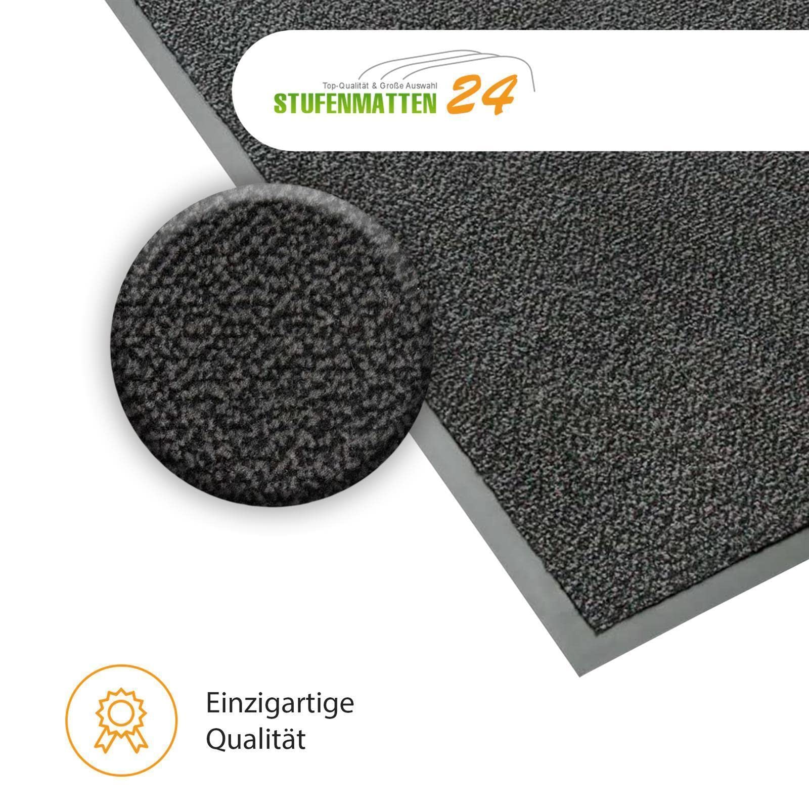 Kettelservice-Metzker® Schmutzfangmatte | Sauberlaufmatte | versch.Farben & Größen | grau-schwarz meliert 120 x 180 cm