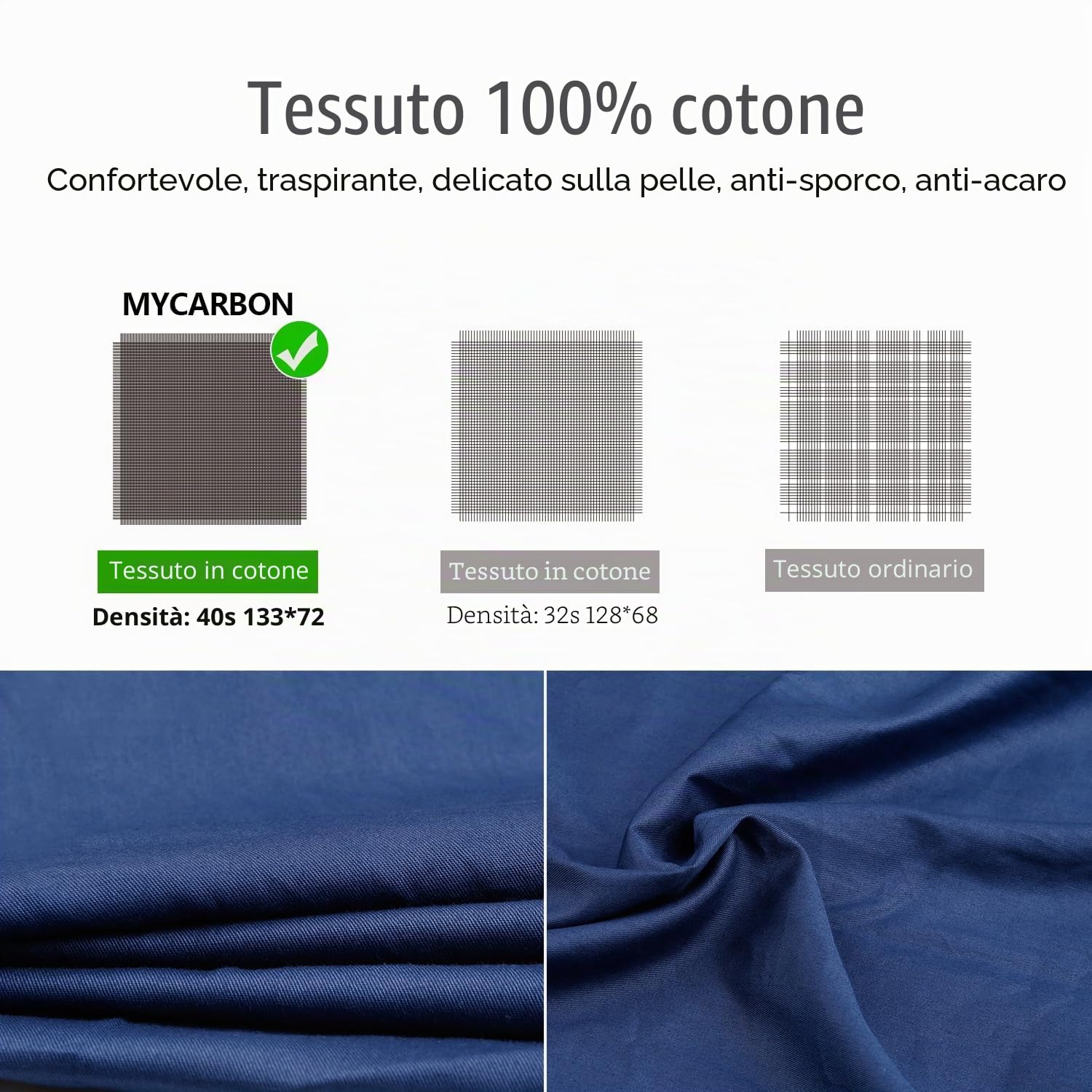 MYCARBON Sacco Lenzuolo 100% di Cotone 220x90cm Sacco a Pelo Traspirante Antibatterico, Anti-odore non Genera Elettricità Statica Lenzuola a Sacco da Viaggio Campeggio Sacco Letto