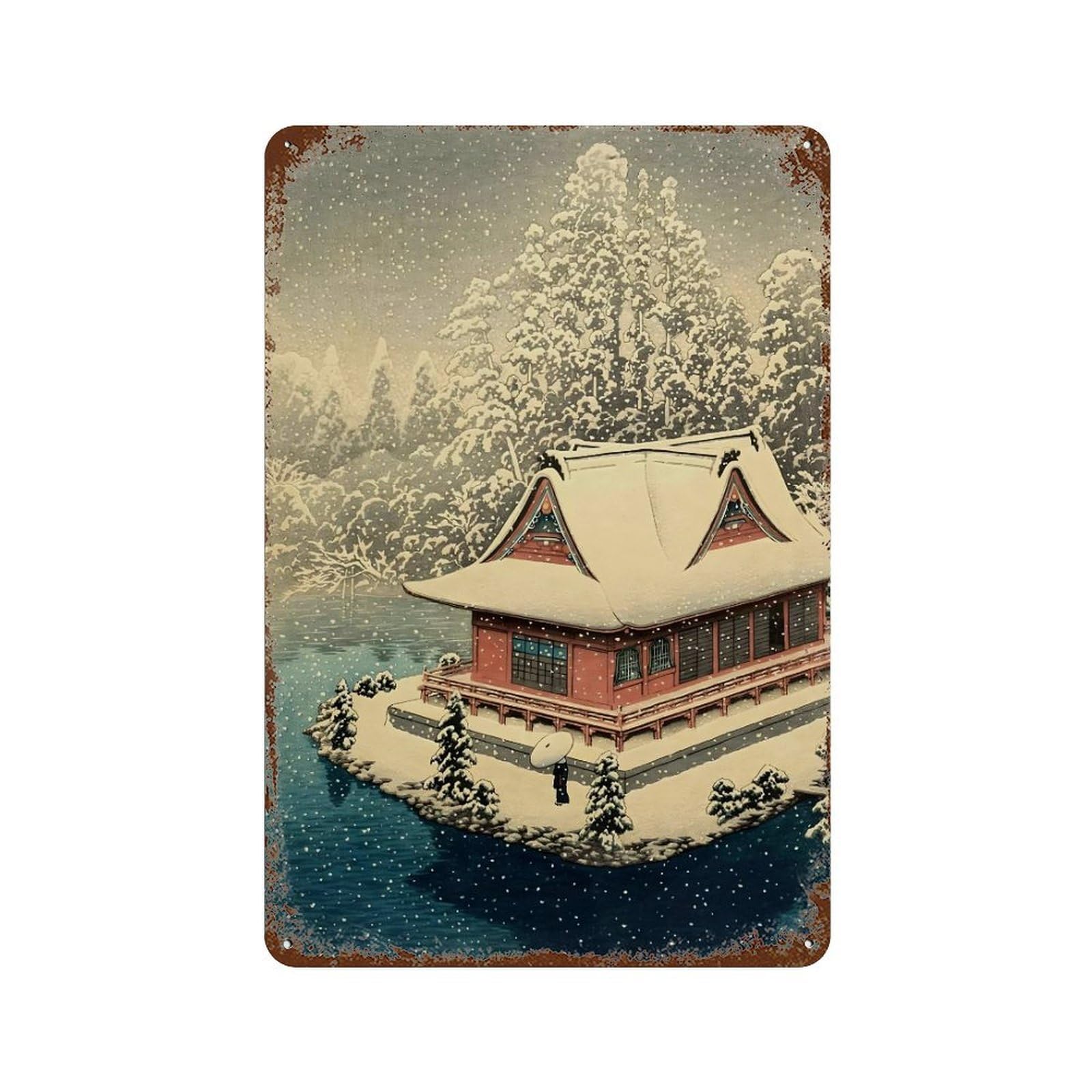 xiaoxiaoshen Hasui Kawase (11) Wall Decor Art Metal Tin Poster Modern Home Decor Art Home Bar Shop Decorations Vintage Sign 30x20cm