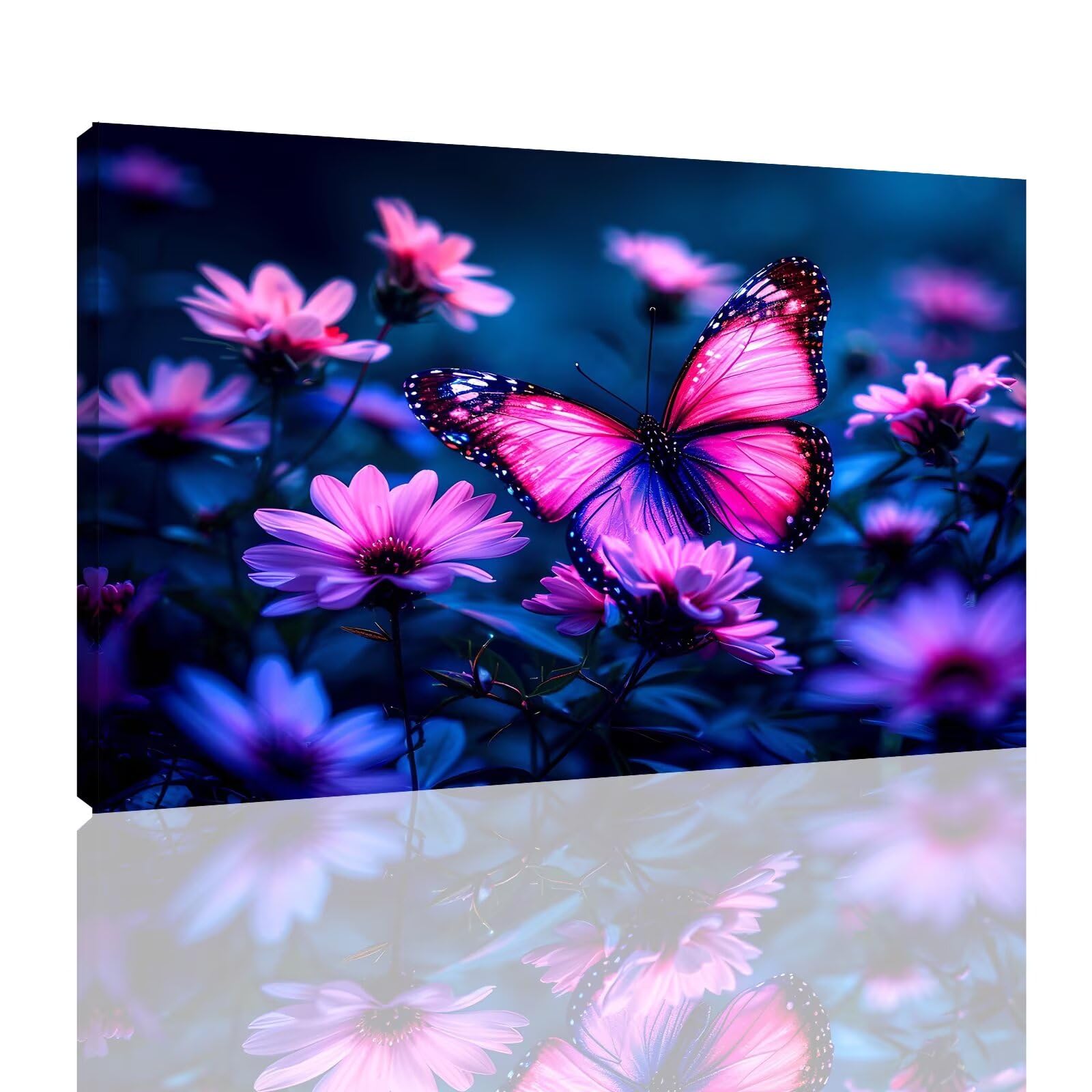 Dipingere Con i Numeri Adulti Farfalla Dipingere con i Numeri con Telaio 60 x 80 cm,Fiore Paint by Numbers con Vernici e Pennelli, Kit di Pittura a Olio Fai-da-Te per Decorazioni Casa Regalo,kk-721