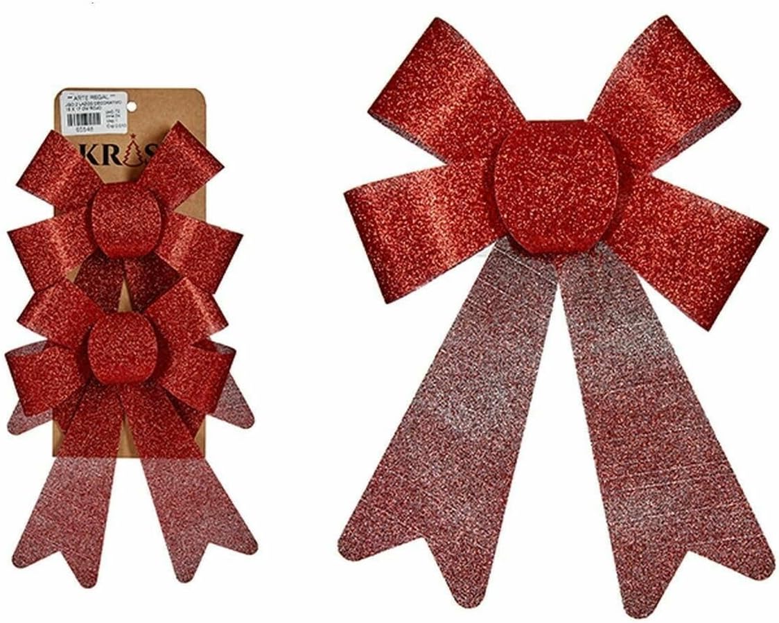 Krist+ Set of Christmas Ornaments Ribbon Red PVC 15 x 2 x 17 cm (24 Units)