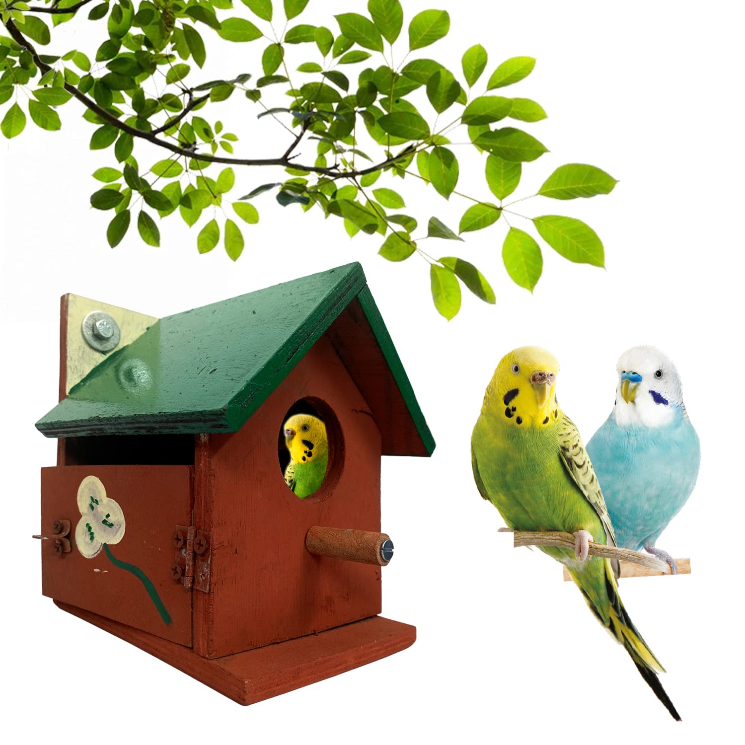 Jainsons Pet Products Parakeet Nesting Box Bird House Wood Breeding Box Parrots Mating Box for Lovebirds, Cockatoo, Budgie, Finch, Canary and Medium-Sized Birds (Large BREEDING Box/Bird NEST) (B0BSQSLPM3) Amazon Price History, Amazon Price Tracker