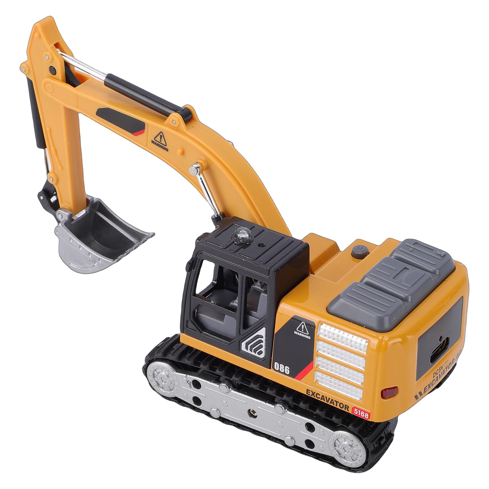 Pelle RC 1/64 Véhicule de Construction télécommandé avec Lumières et Sons Camion D'ingénierie 2,4 GHz Batterie Rechargeable Portée à Distance de 15 M Idéal pour Les Amateurs