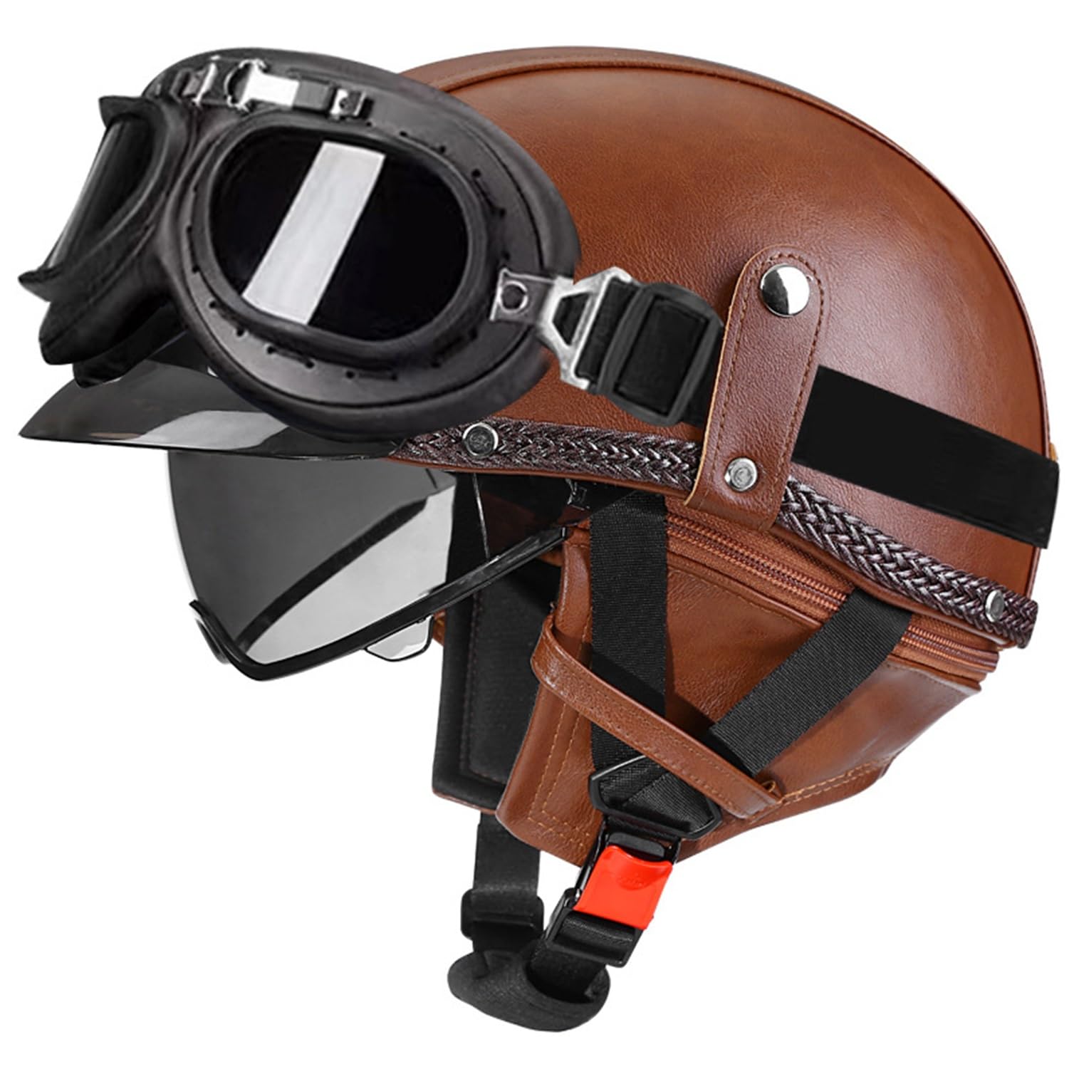 Casque jet moto homologué ECE DOT avec doublure respirante lavable et boucle rapide