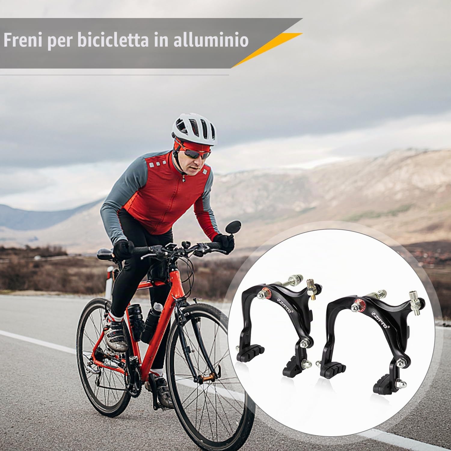 Lixada Freni per Biciclette 45mm Alluminio Pinze Freno a Pinza Lunga C Brake per Le Bici da Strada/Città