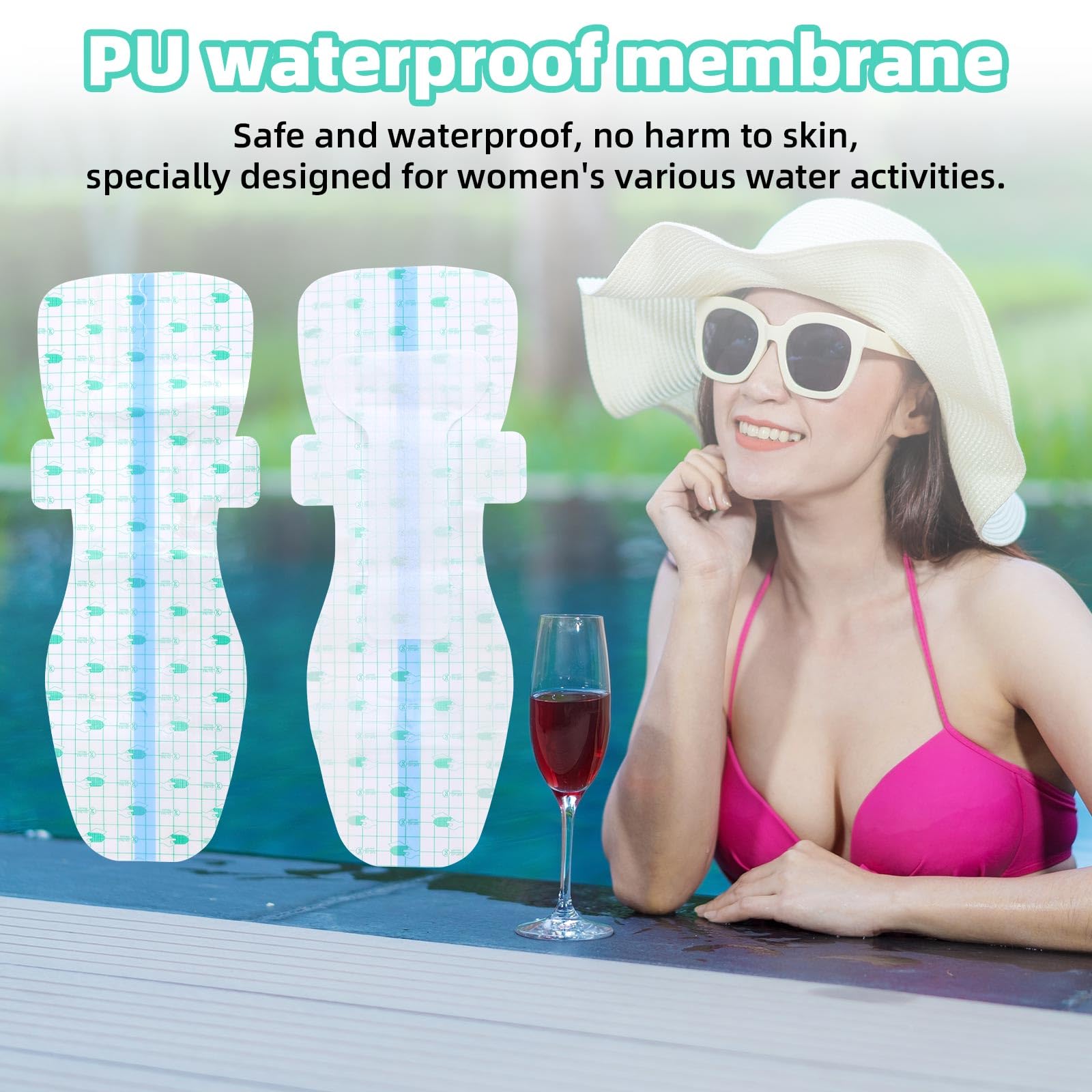 lasuroa 10 Pz Assorbenti Impermeabili per il Nuoto da Donna, Cerotti Protettivi Impermeabili Nuoto Delicati Sulla Pelle Assorbenti da Donna