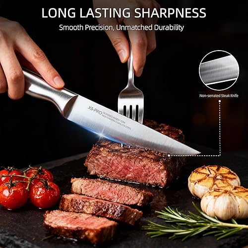 Miniatura 5 de 2026 Upgraded Knife Set, 13-Piece Japanese High-Carbon Stainless Steel Kitchen Knife Block Set with Ergonomic Handles, Razor-Sharp Blades for Home &