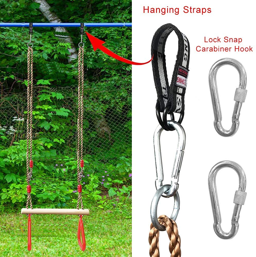 Houten schommelzitje met trapeze en ringen set bij