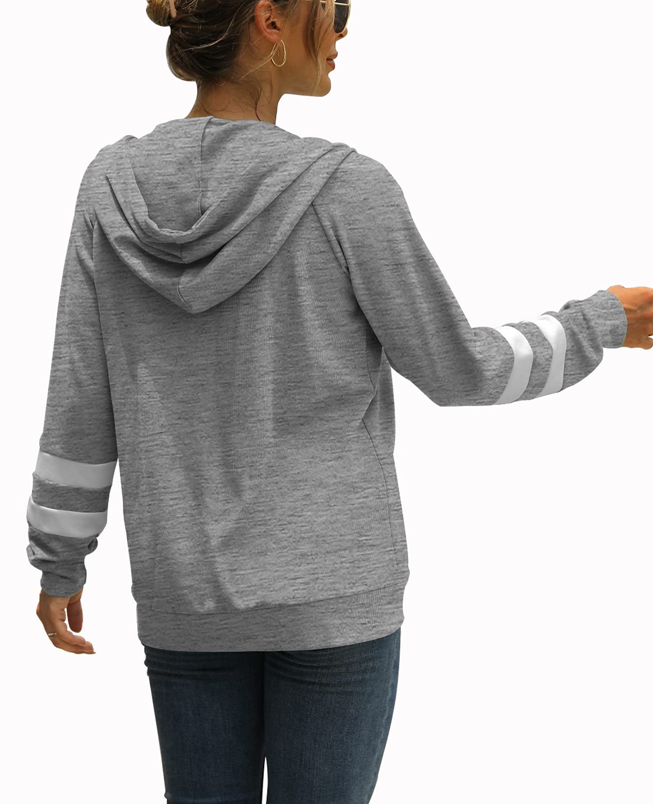 Bofell Womens Active Long Sleeve Zip Up Hoodies with Pocket Hooded Sweatshirts Jackets