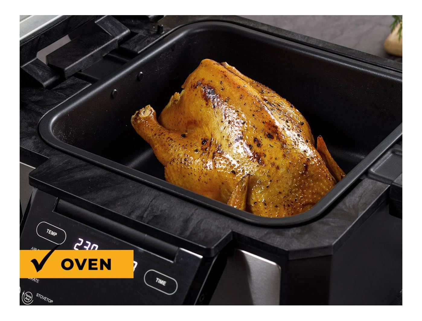 Foodgenie Gourmax Pro One Dispositivo de cocina - Horno todo en uno, parrilla sin humo, freidora de aire, plancha, cocina y más, 16 funciones preestablecidas, control inteligente de temperatura, doble 4