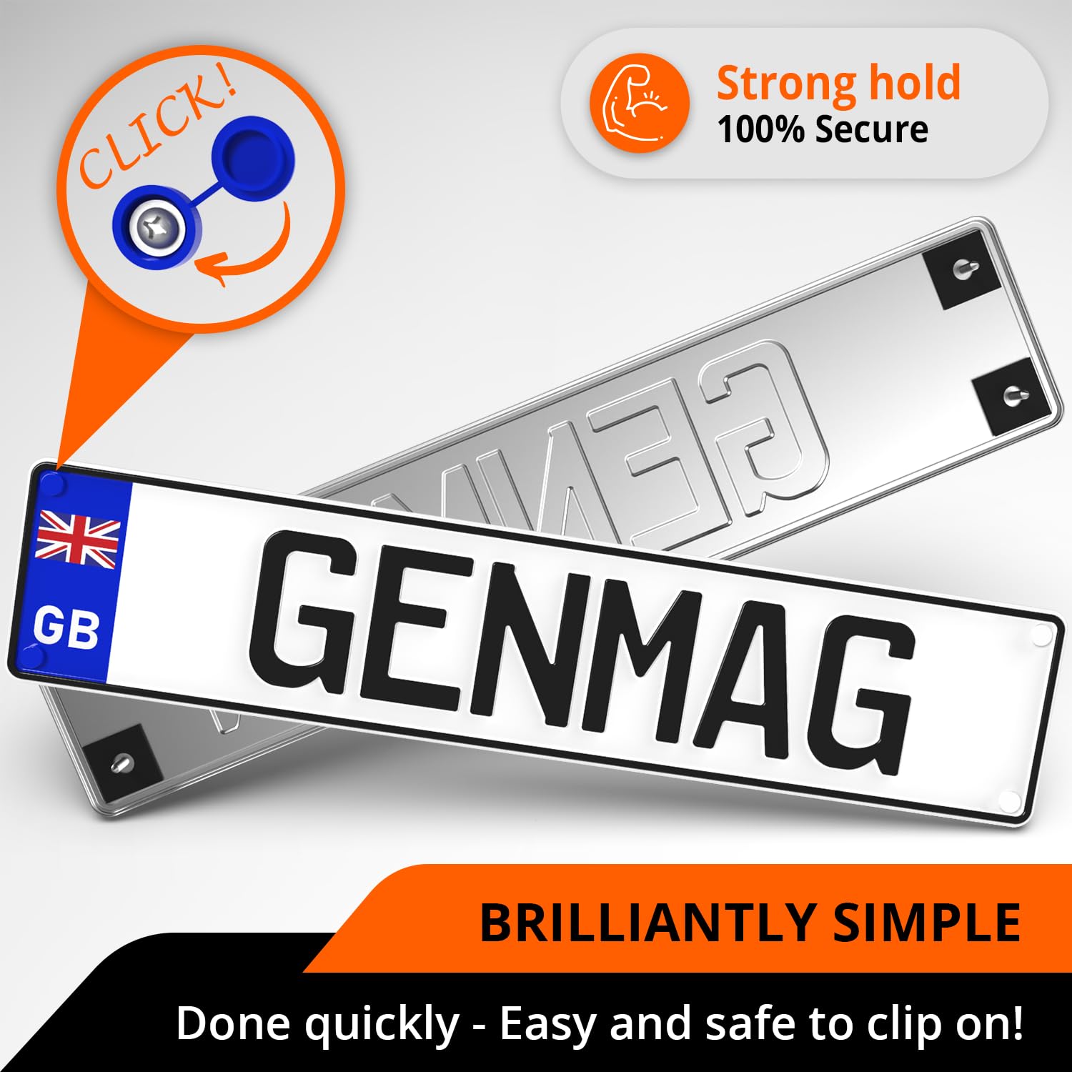 GENMAG® Number Plate Holder Frameless | Car License Plate