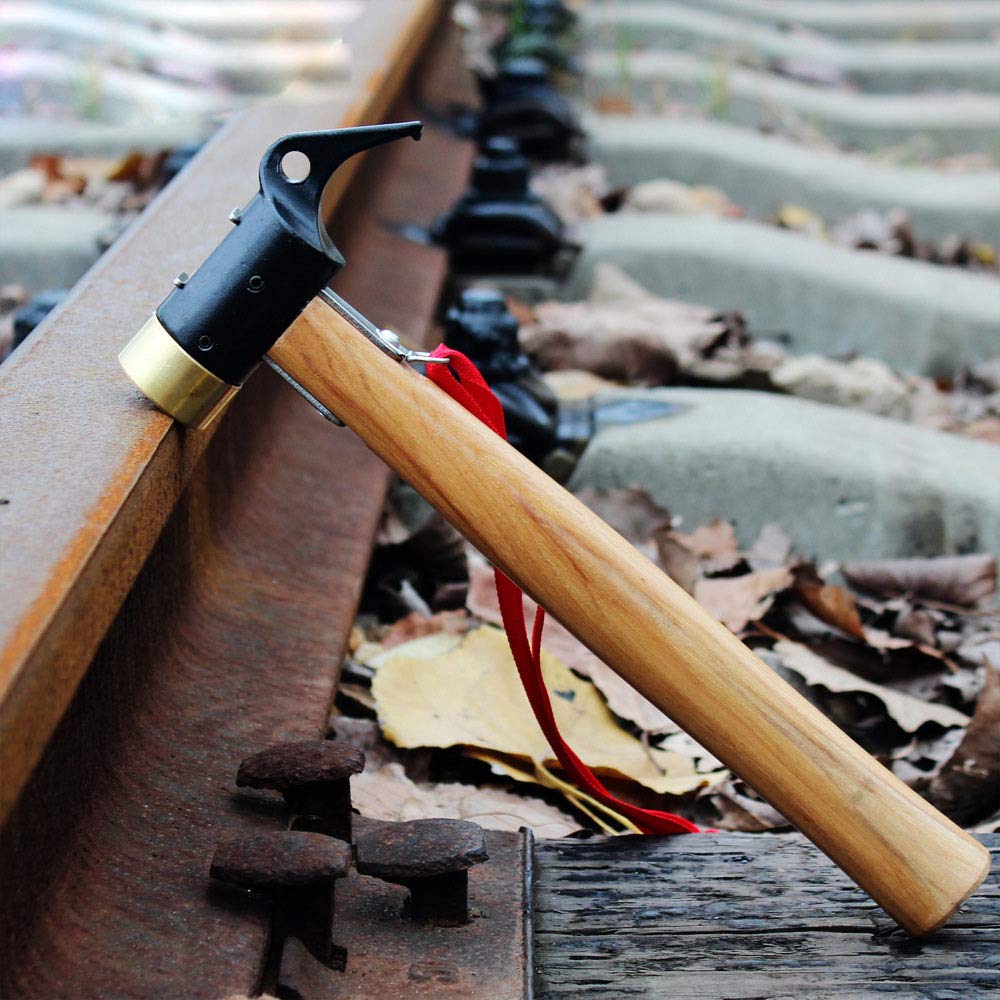 MoonyLI Kupfer Hammer Multifunktions Camping Zelt Hammer Peg Mallet,Massivholzgriff
