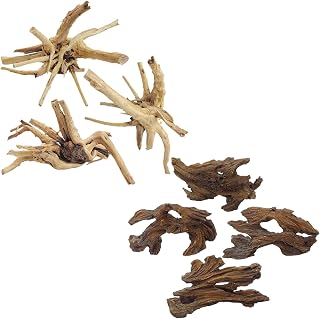 Tfwadmx 3 Pcs Aquarium Driftwood 7-11" &4 Pcs Aquarium Resin Driftwood (6" L*2" W*4" H)