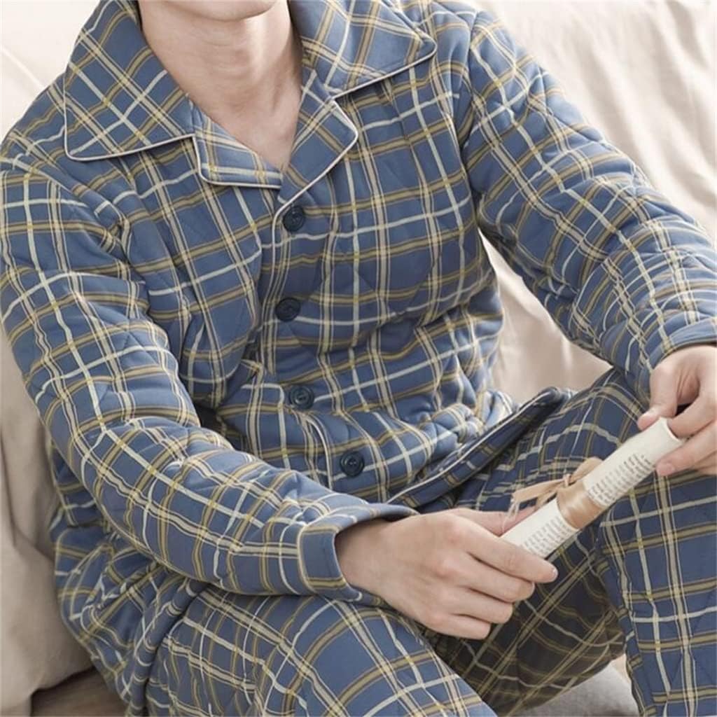 Quilted Pajamas Set Men's Autumn And Winter Models Thick Home Service