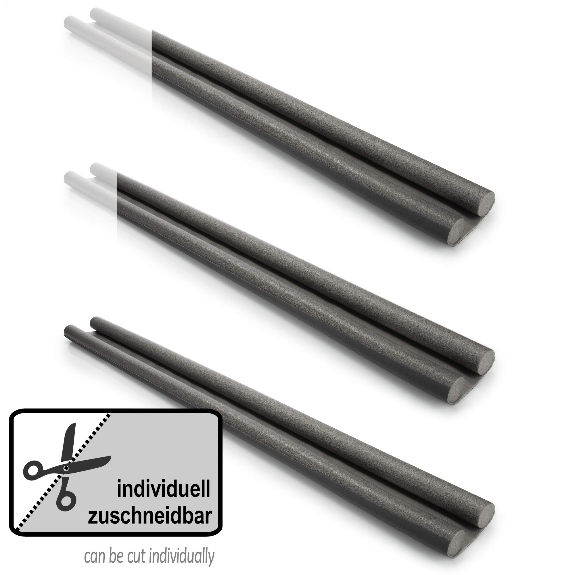 COM-FOUR® 2x paraspifferi per la porta - guarnizione inferiore della porta - paraspifferi con doppia guarnizione - protezione da correnti d'aria e rumore - 86 cm
