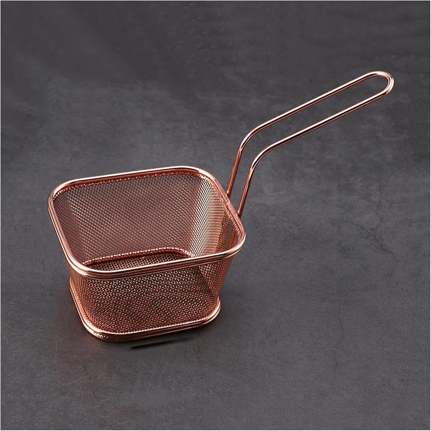 Fryer Basket Small Stainless Steel Fried Basket Dense Mesh French Fries Basket Thickened French Fries Basket for Restaurants, Snack Bars Fry Basket,A