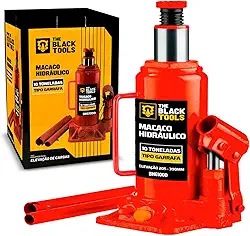 Macaco Hidraulico Garrafa 10 Toneladas Elevação Veículos Caminhão Bhg1000 The Black Tools