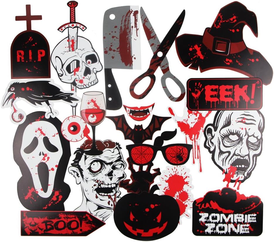 Halloween Photo Booth Props,Pack of 22