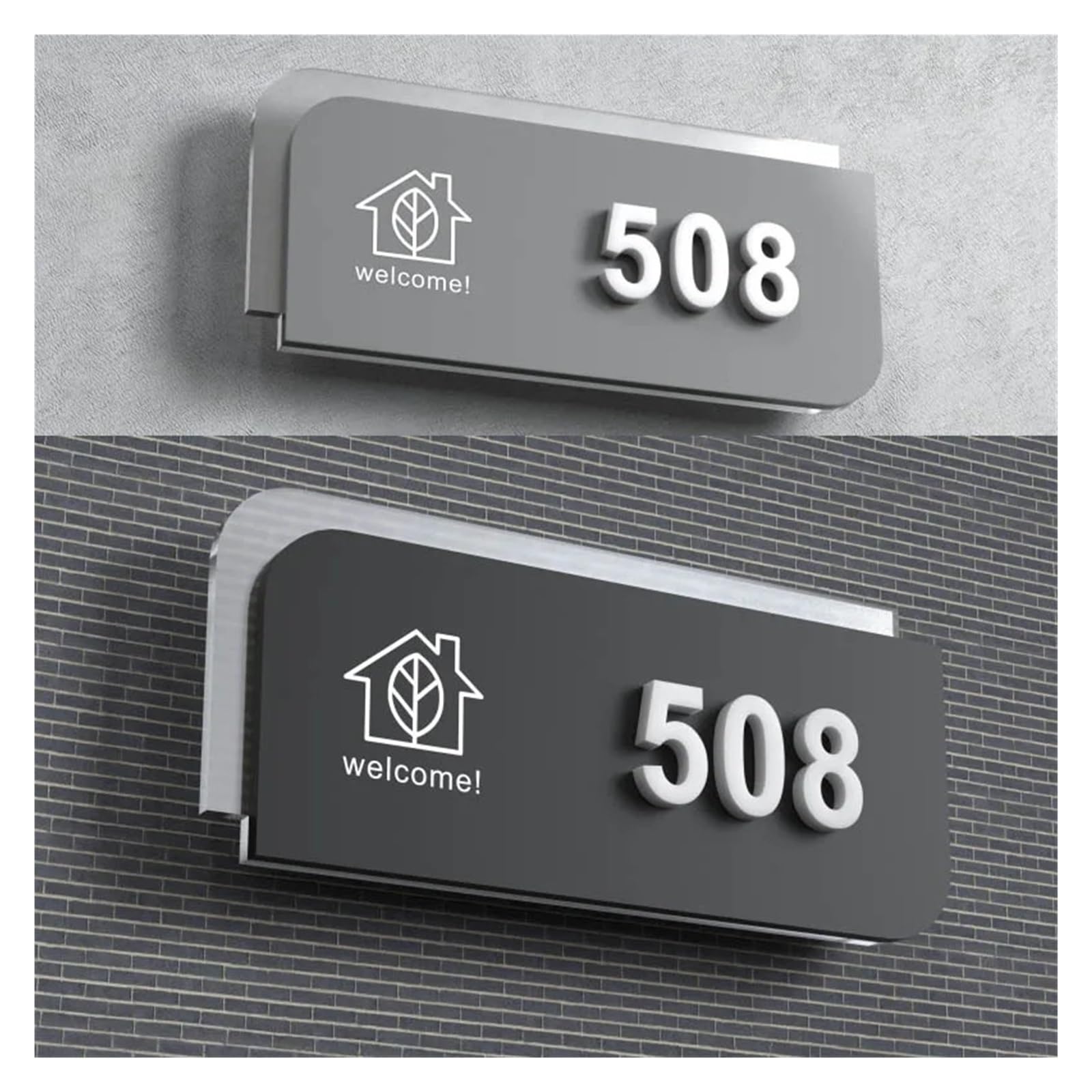 Panneaux De Porte En Acrylique, Plaques, Numéros Maison, D'adresse, Plaque 20x9cm, 1 Pièce(1)