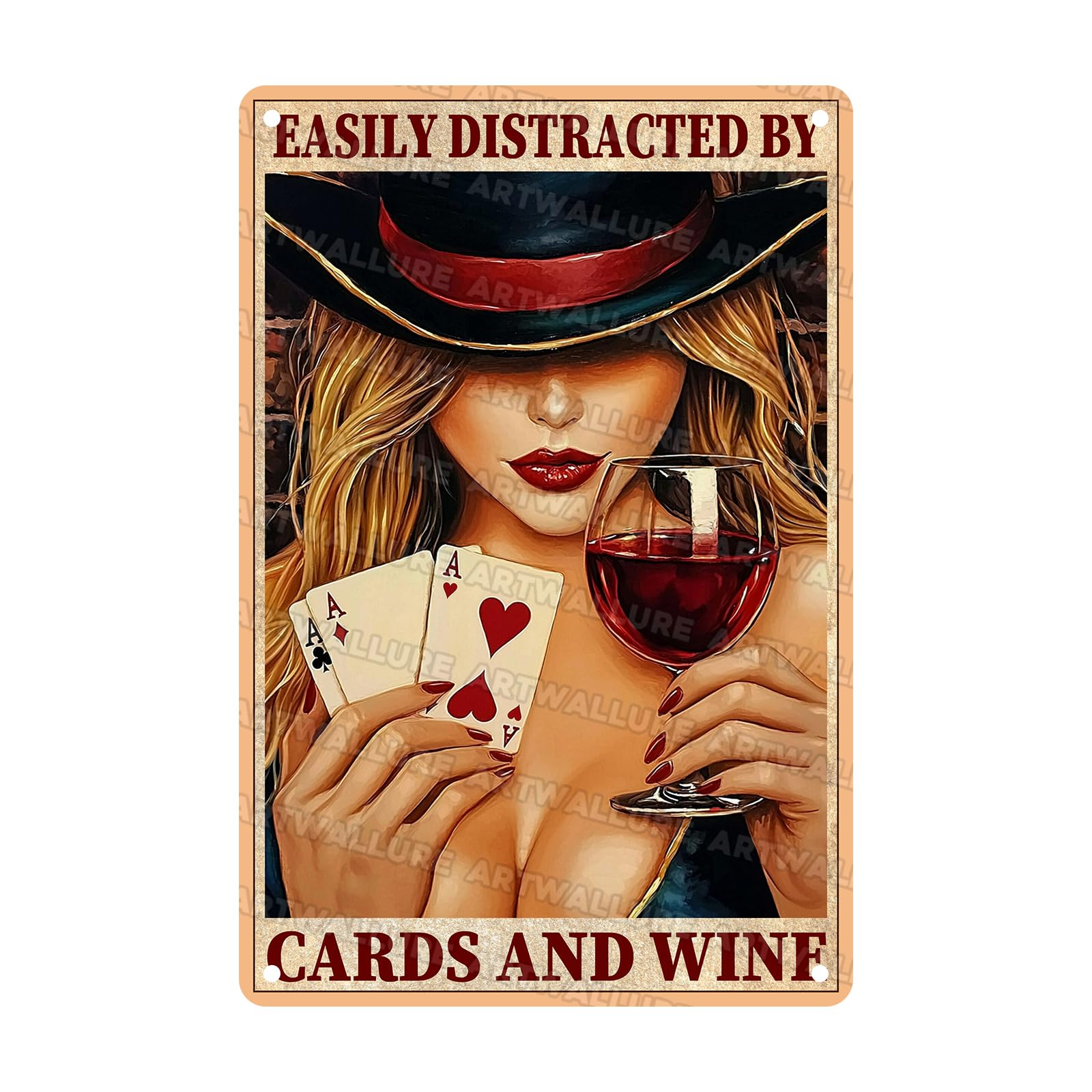 Wine Lover Metal Tin Sign Wall Decor Vintage Rustic Poker Theme Art Bar Cafe Home Dcor 8x12Inch