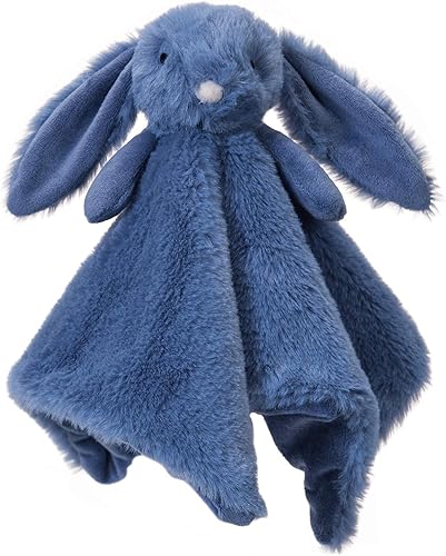 Apricot Lamb Manta de seguridad de animales de peluche, conejo, azul marino, manta de seguridad para guardería, manta de lujo para acurrucarse de