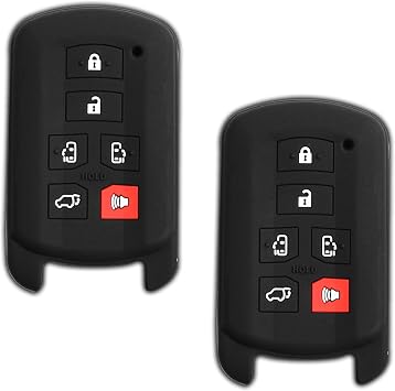 Keyless Entry Remote Car Smart Key Fob Shell Cover Rubber Protective Case for Toyota Sienna HYQ14ADR Pack of 2