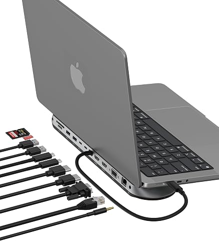 Belkin 11'i 1 Arada Evrensel USB-C Pro Bağlantı İstasyonunu 3 Monitör Desteğiyle Bağlayın, Silikon Hareket Teknolojisi - Mac, Windows ve Chromebook ile çalışır - 10 Gbps Aktarım Hızları ve 2.5Gbps