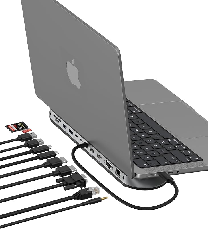 USB-C Multiport Adapter, Space Gray | Expands USB-C laptop connectivity for MacBook, Chromebook, and PC, compact design for desk or travel, space gray finish