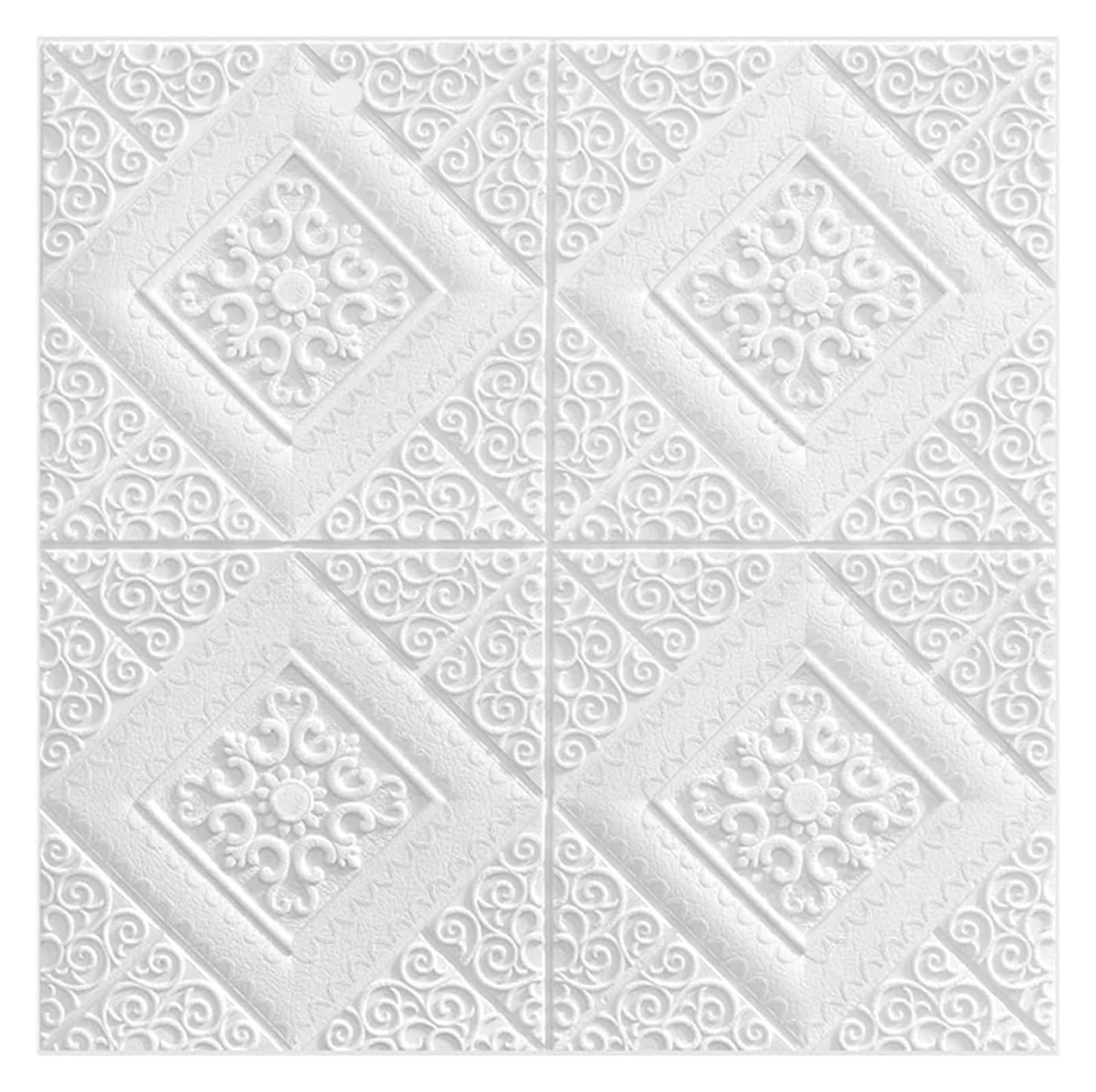 Panele ścienne z PVC, Samoprzylepne naklejki sufitowe z pianki 3D Samozaładowcza tapeta dachowa(70x70cm(no Diamond))
