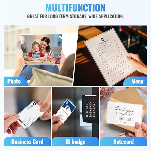 Miniatura 4 de Crenova Bolsas de laminación térmica, 50 hojas de laminación (5 piezas A4+20 piezas A5+ 25 piezas A6), bolsas transparentes de 3 mil para laminador