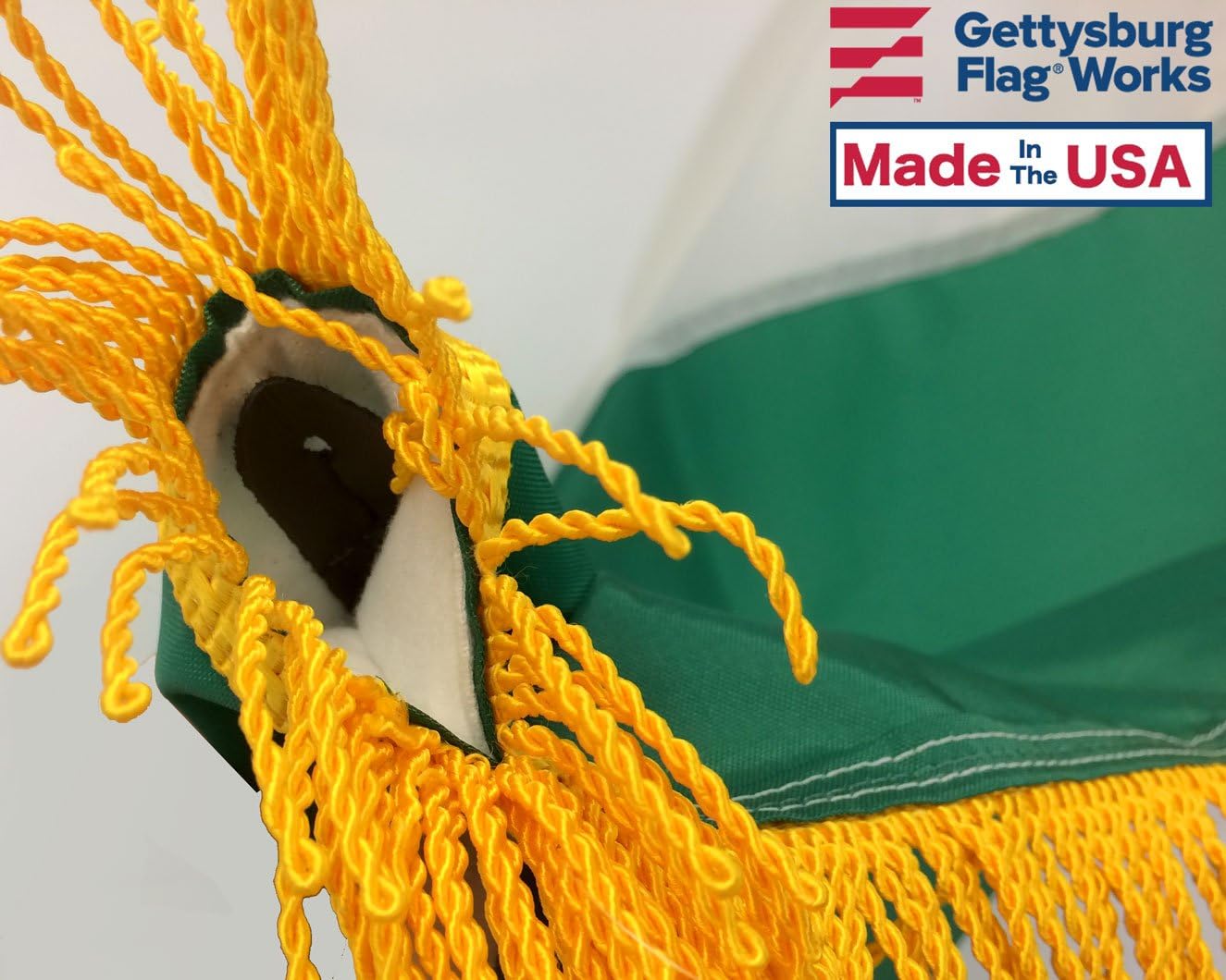 3x5' Ireland Nylon Indoor Flag with pole sleeve and fringe Made In USA