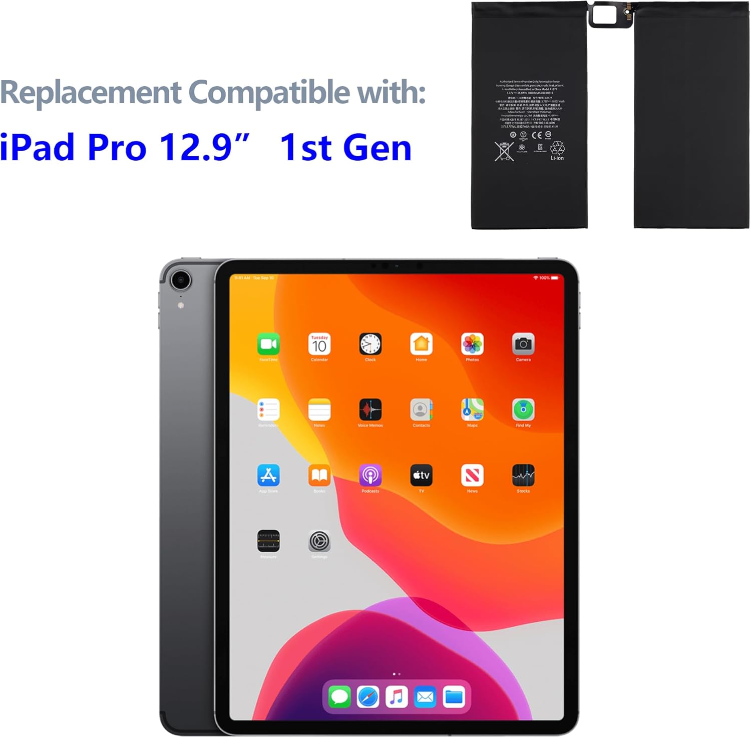 New A1577 Rechargeable Battery Compatible Apple iPad Pro 12.9” 1st Gen Wi-Fi/Cellular A1584 A1652 Upgraded Repair Tools Kit