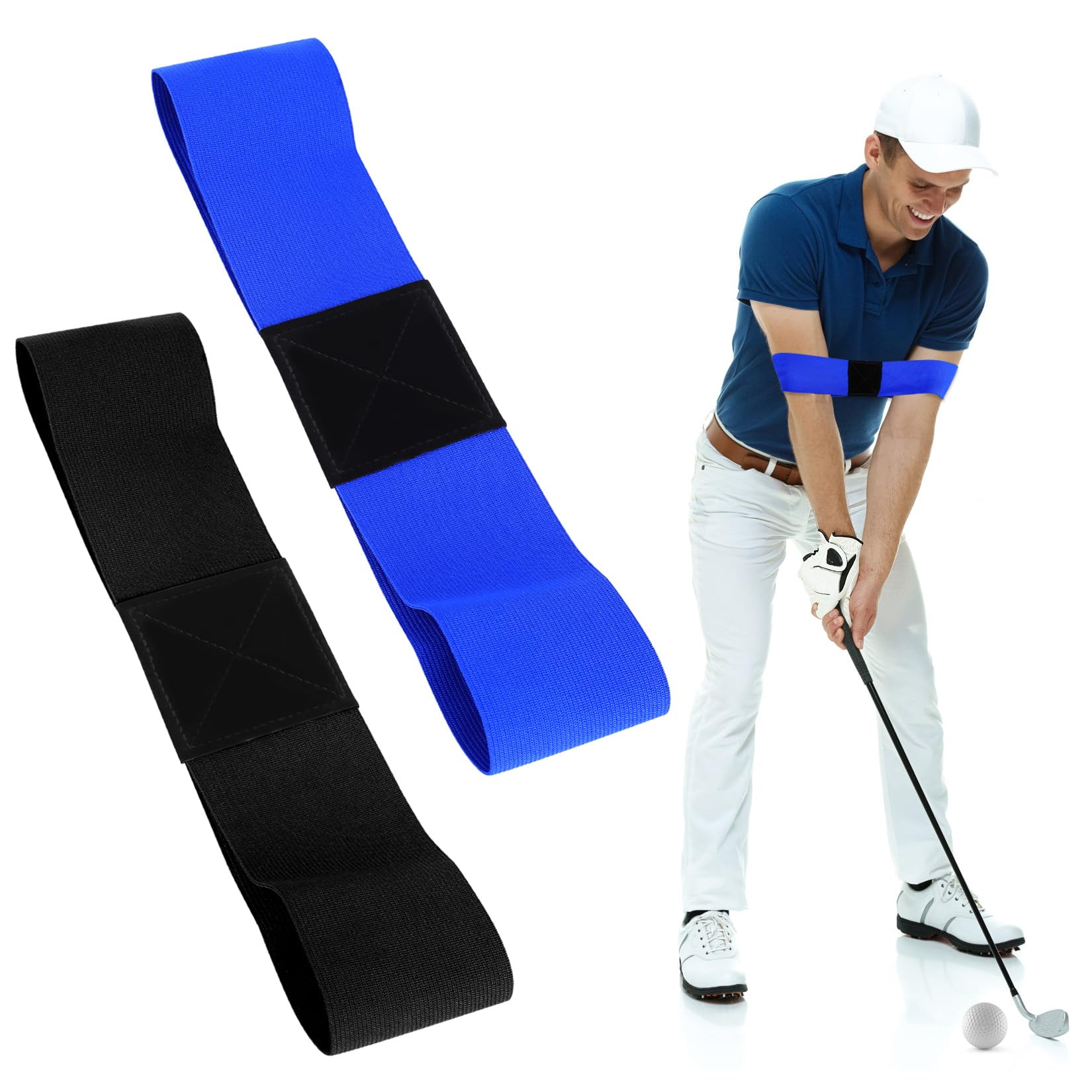 2 Piezas Entrenador de Movimiento de Brazo para Golf, Ayudas para el Entrenamiento de Golf, Bandas de Corrección de Postura de Golf, Para Golfistas Principiantes, Mejora Tu Posición de Swing