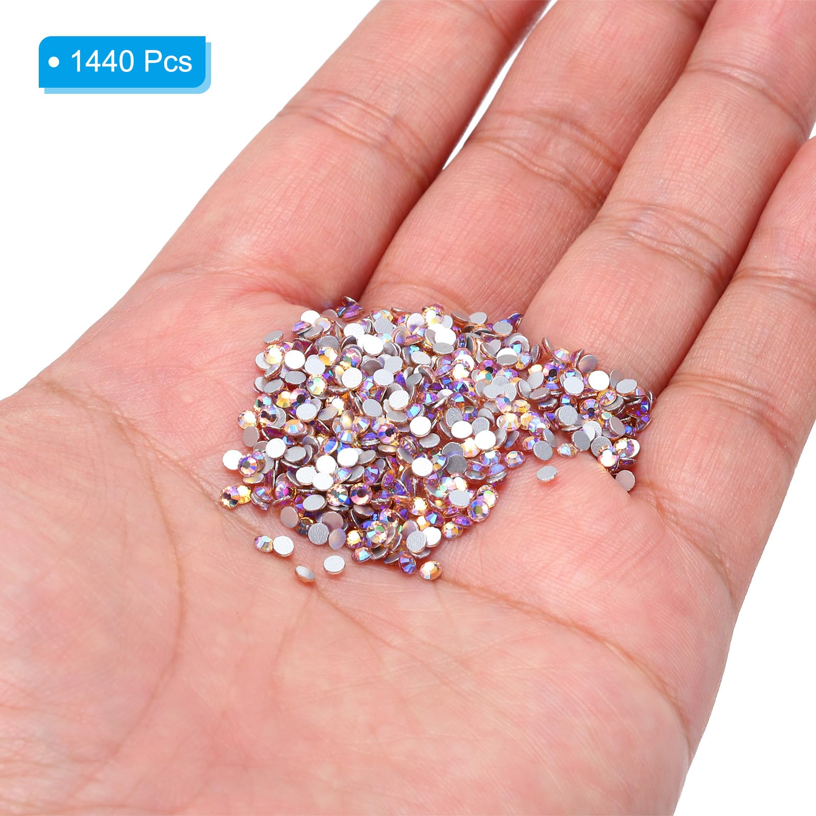 PATIKIL SS8/1440Pcs Glass Diamante Rhinestone, Man Made Gems, AB Champagne, 2.3-2.5 mm(SS8) - Image 4