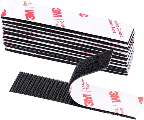 Cinta de gancho y bucle (1 pulgada × 4 pulgadas), tira adhesiva de alta resistencia, cinta autoadhesiva entrelazada, tiras de montaje adhesivas en