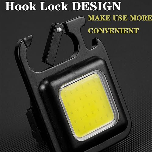 Miniatura 4 de SCORATE 3 mini linternas LED 500 lúmenes altos brillantes recargable 4 modos de luz linterna de bolsillo portátil con soporte plegable abridor de