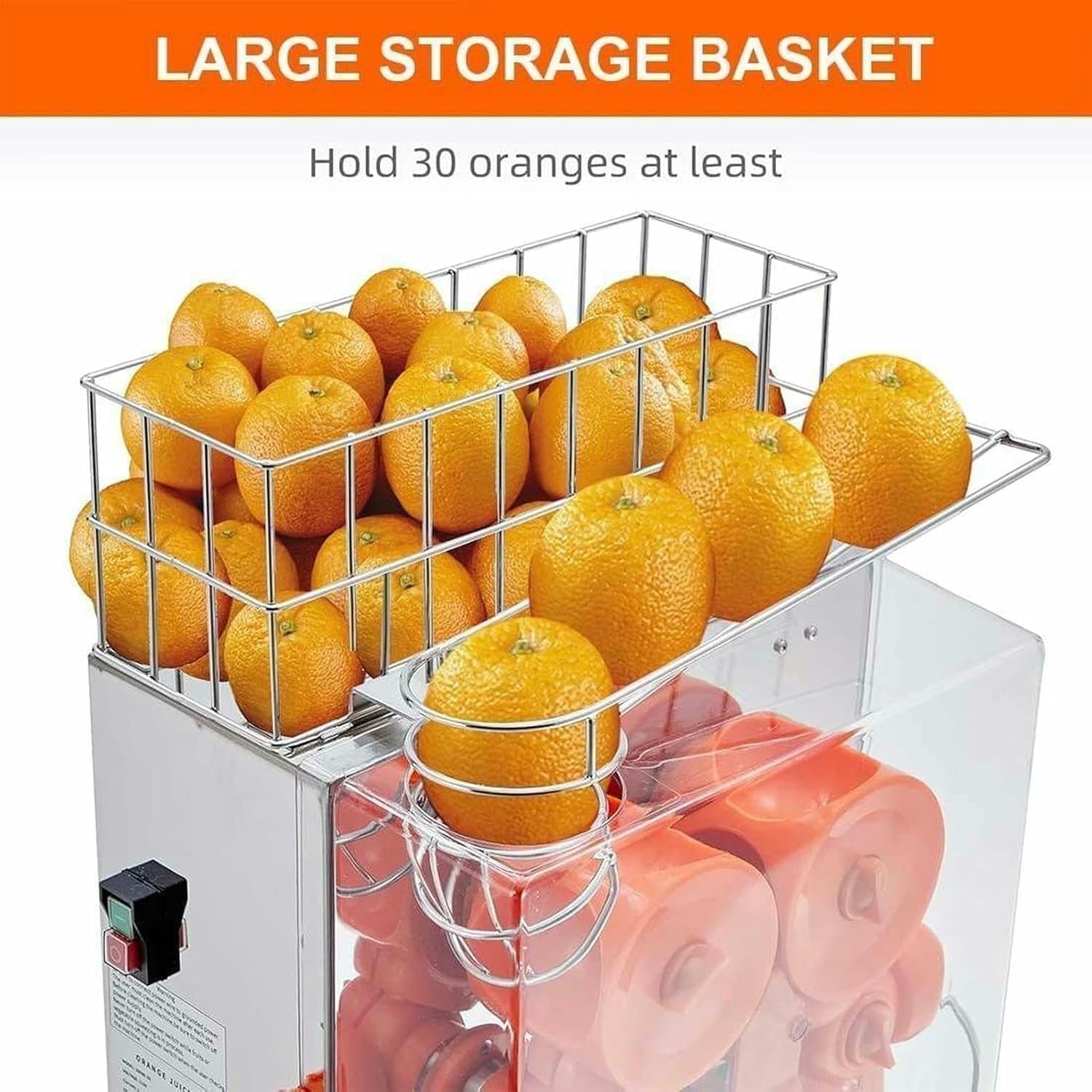 Commercial Orange Juicer,120W Automatic Juice Extractor,Lemon Citrus Squeezer,Commercial Cold Press Juicer‌,with Pull-Out Filter Box