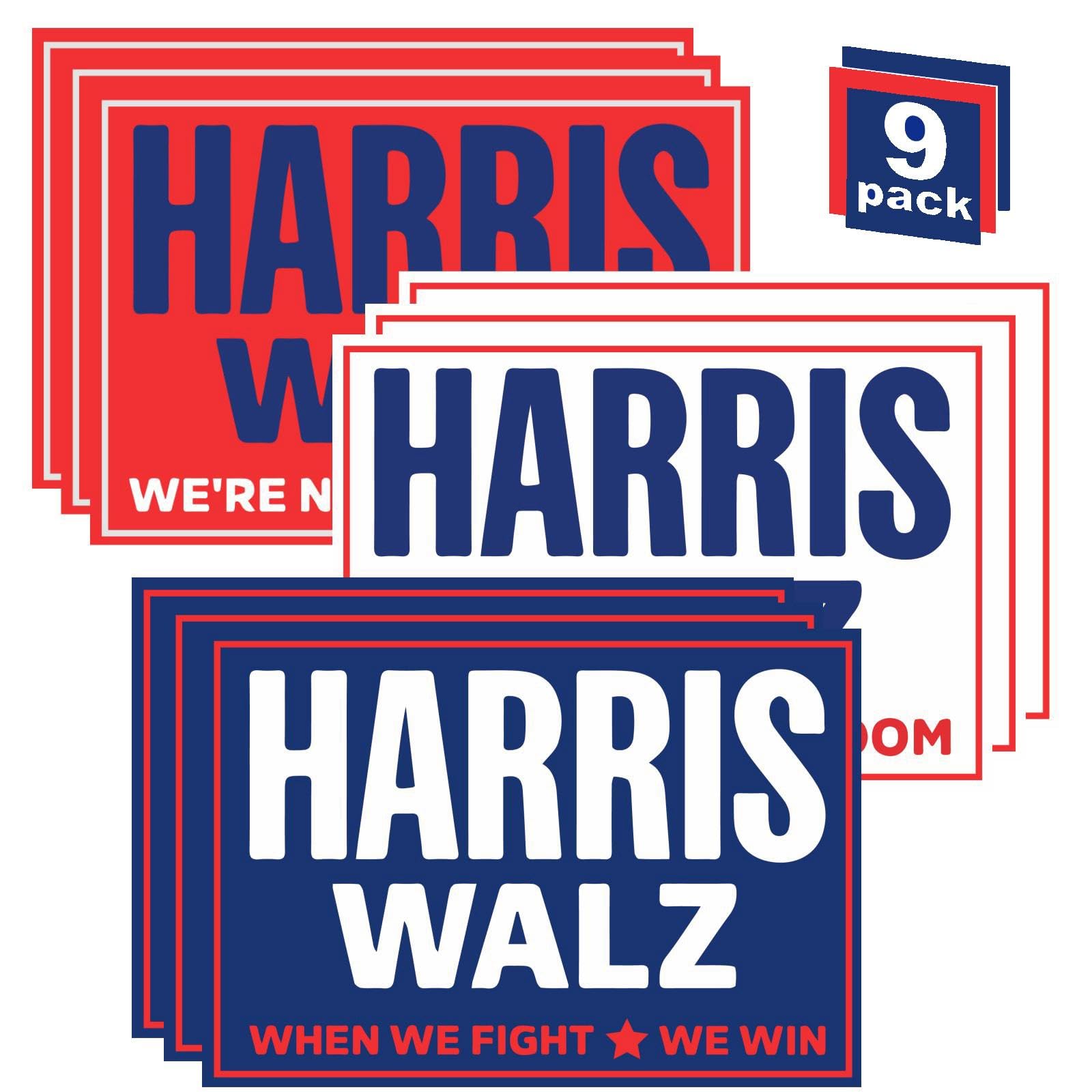 Probsin Harris Walz 2024 Hof-Schild – Doppelseitig, 30,5x43,2 Cm, Aus Wetterfestem Hartplastik, Mit Metallpfahl