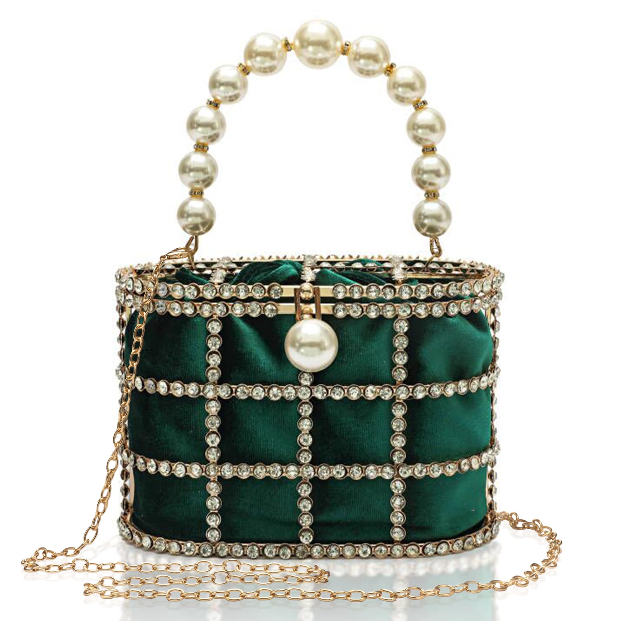 CARIEDO Evening Handbag Women Clutch Purses with Pearl Diamonds for Wedding Prom Birthday Party Dinner Accessories | with Pearl Diamonds, for Wedding,