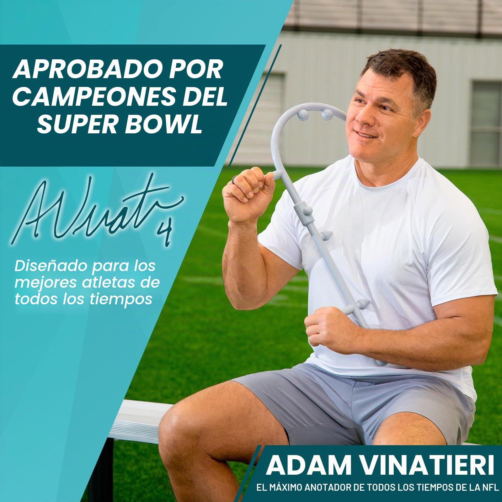 Vive Bastón masajeador de espalda y cuello, herramientas de masaje de punto de activación para aliviar el dolor y los músculos, terapia de gancho de mano para cuello, hombros, ayuda de liberación