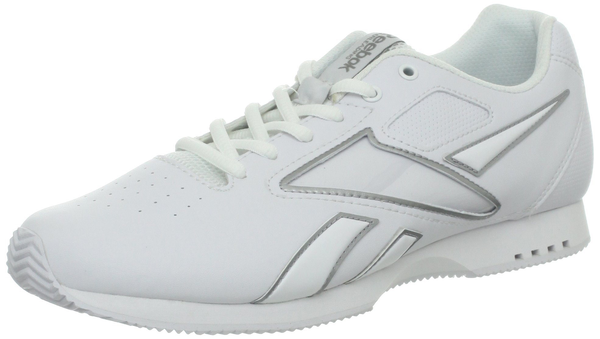 Reebok Women's Alpha Cheerleading Shoe,White/Pure Silver/Color Card,8.5 M US
