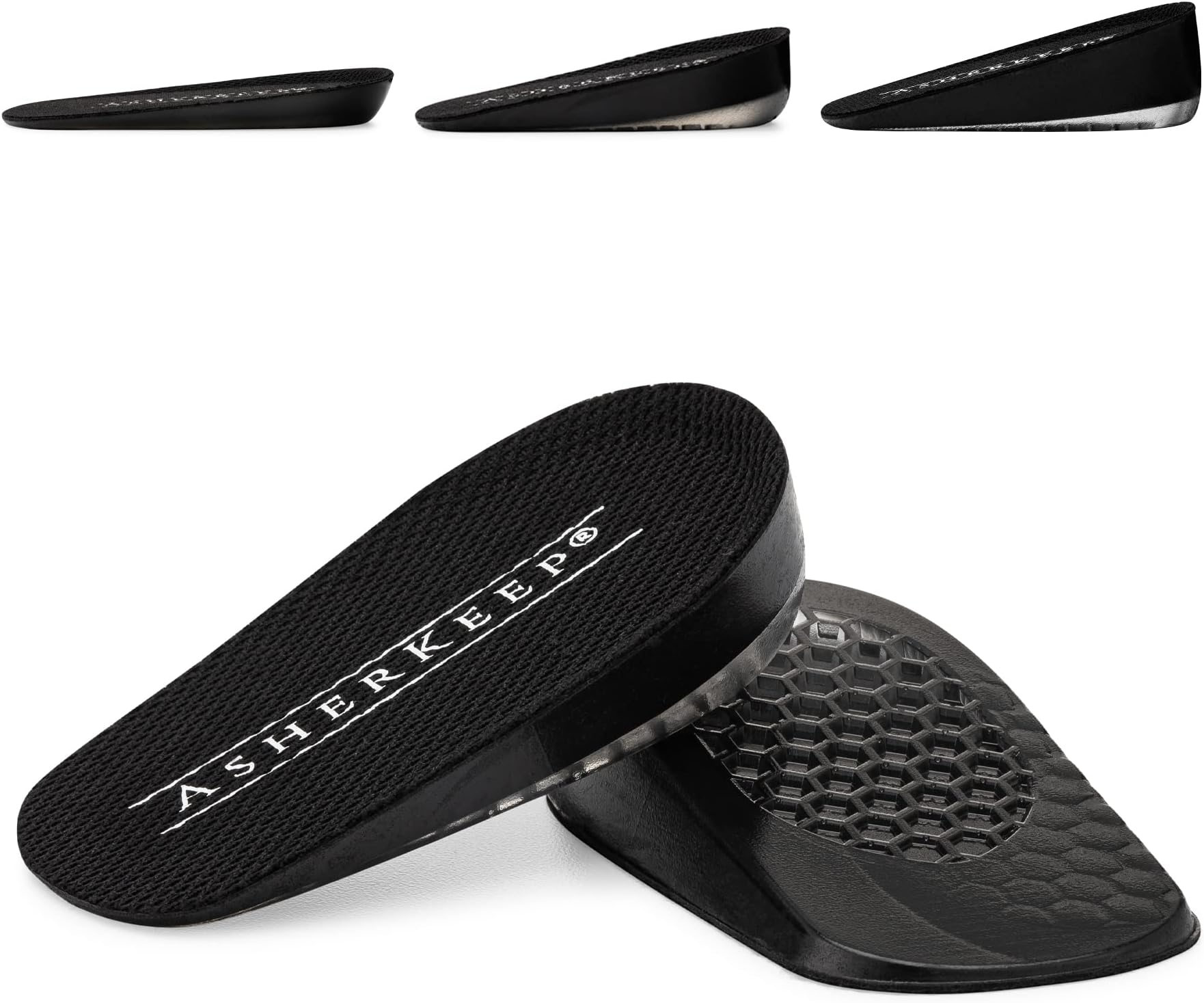 Premium Heel Lifts for Men & Women, 3-Inch Lift, Cooling Gel Technology, Honeycomb Design, Fits Most Shoes